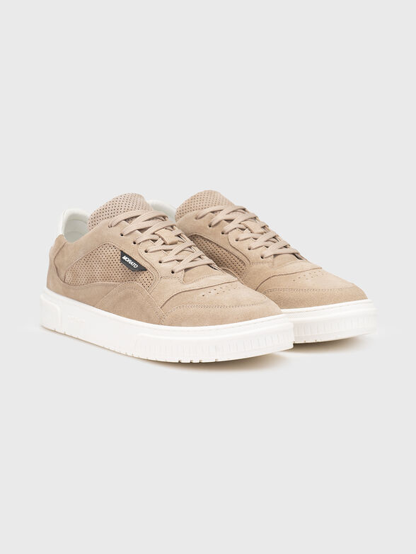 Suede sports shoes with logo - 2