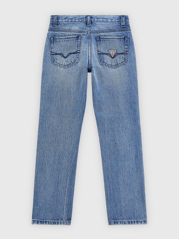Straight cut jeans with accent rips  - 2