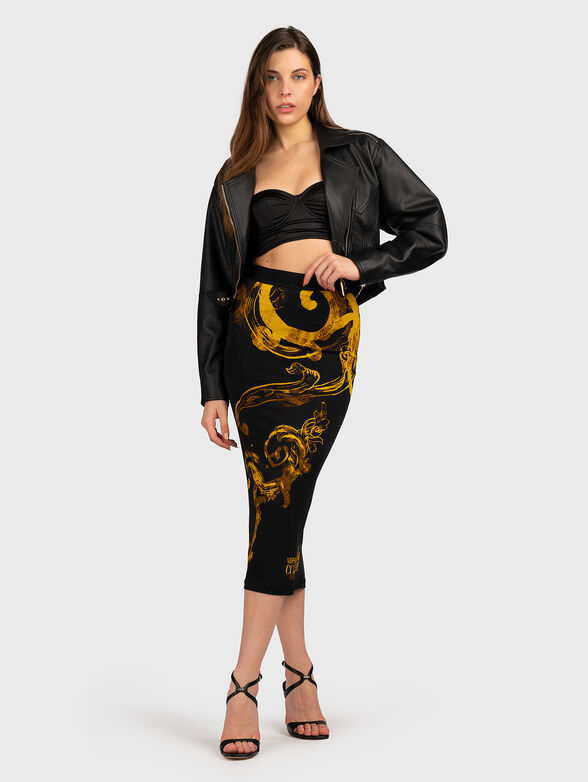 Midi skirt with abstract print - 4