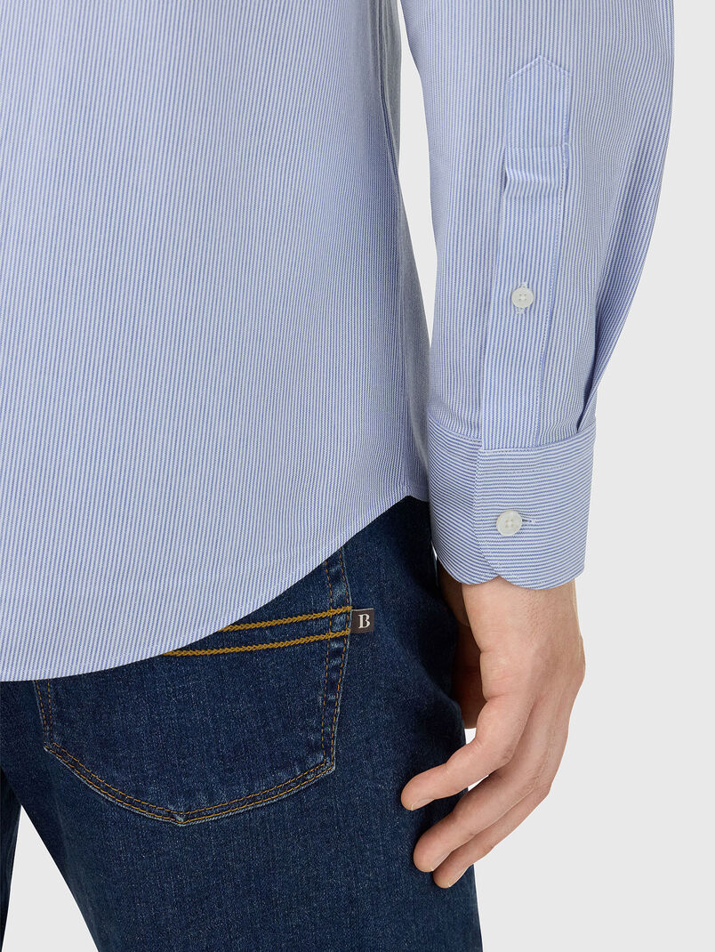 Micro striped cotton blend shirt - 3