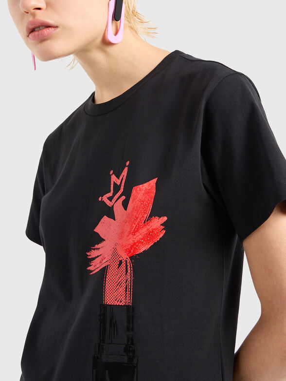 T-shirt with logo print in black - 4