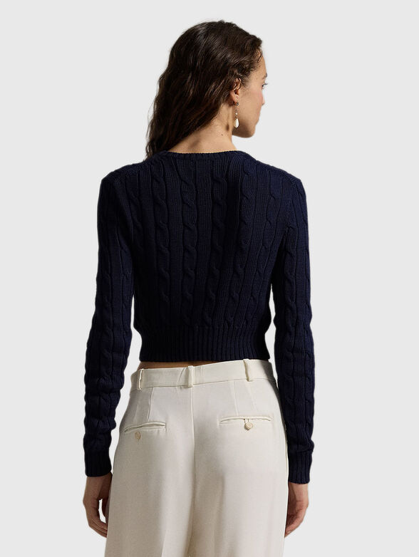 Cropped sweater with embroidered logo - 2