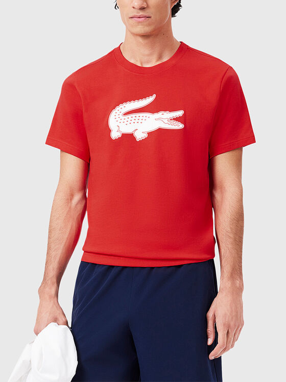 White T-shirt with contrasting logo print - 1