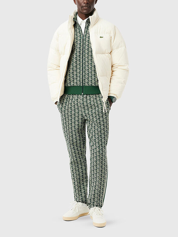 Brown sports trouser with monogram print - 6