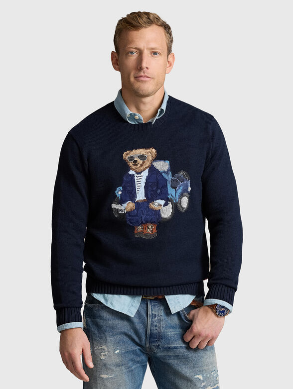 Dark blue sweater with Polo Bear accent - 1