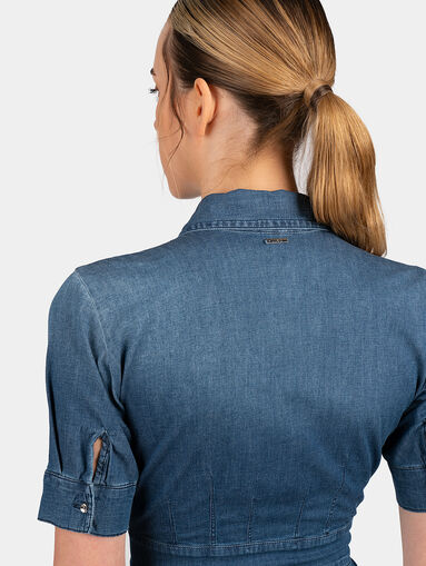 Denim dress with buckles - 4