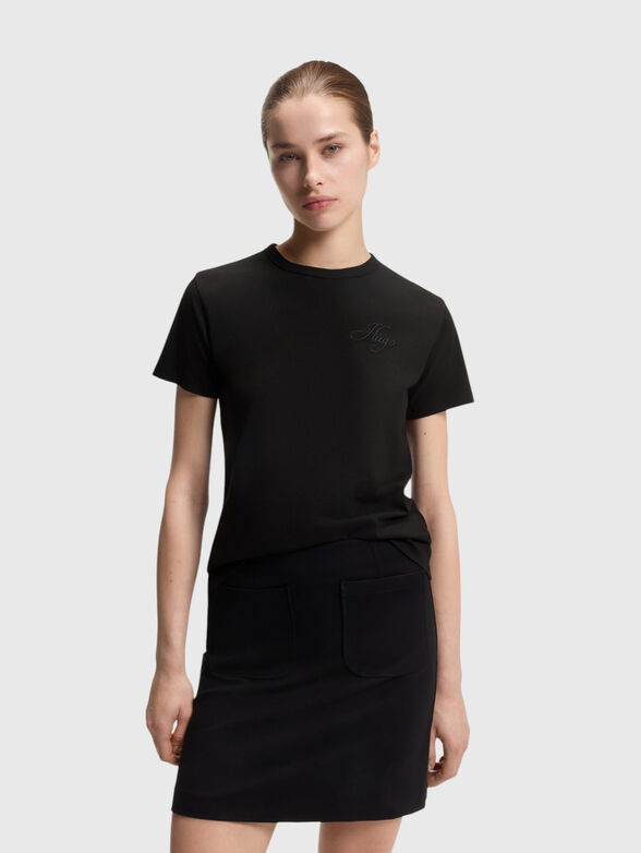 Cotton T-shirt with embroidered logo - 1