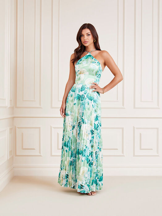 Maxi dress with halter neckline
