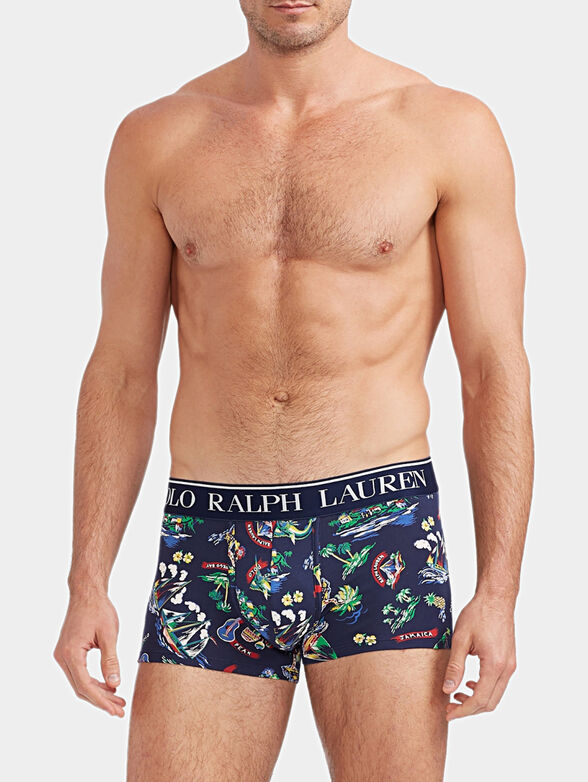 Boxer trunks with logo branding - 1