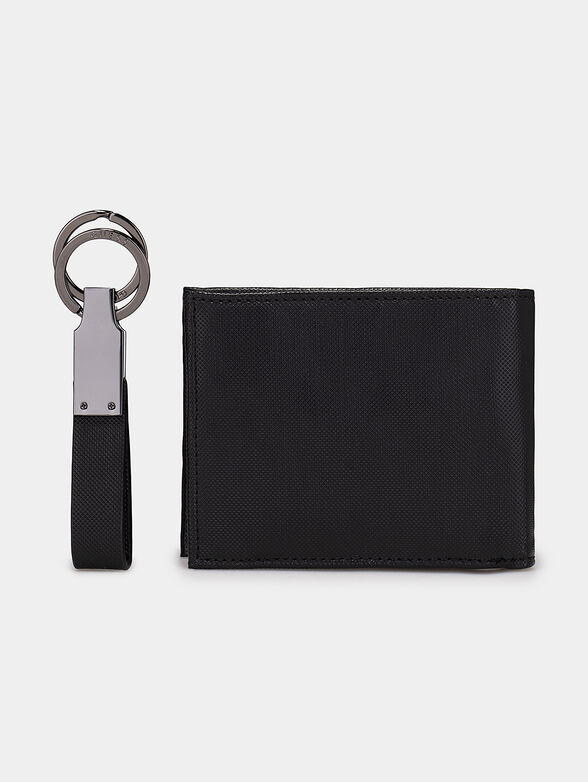 Set of wallet and keyring in black color - 2