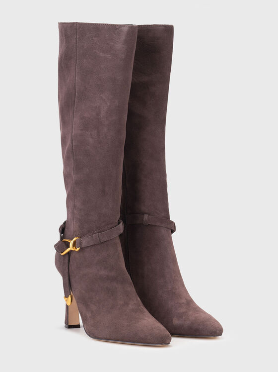 Beige suede boots - 2