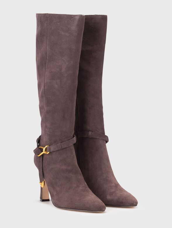 Beige suede boots - 2