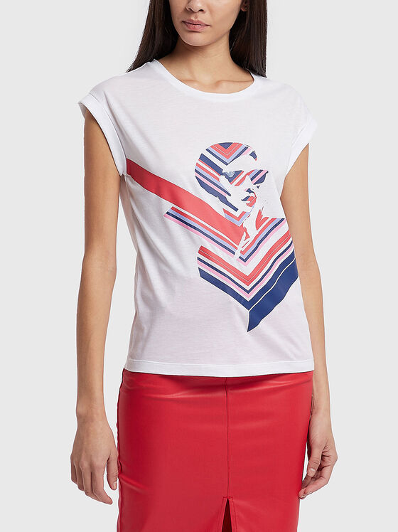 Памучна тениска с принт - 1