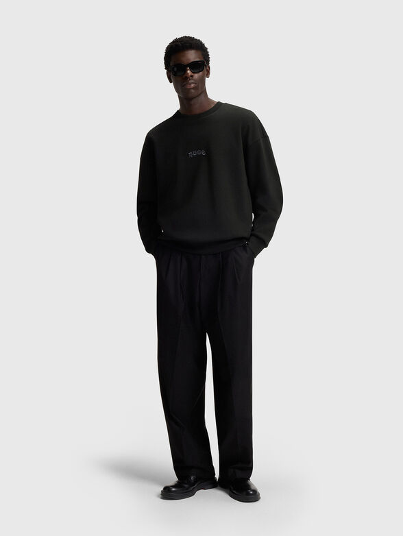 Sweatshirt with oval neckline and logo embroidery - 2