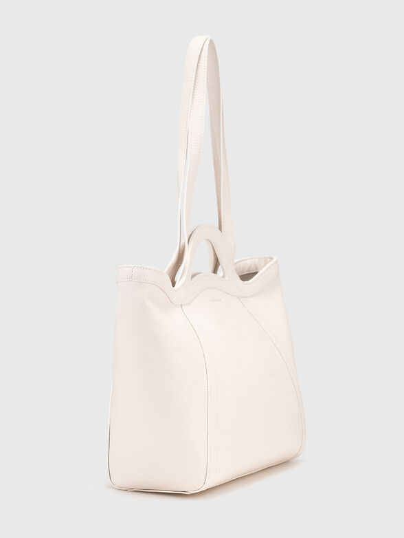 Leather bag with long handle and logo - 3