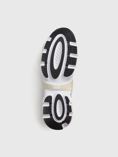 Dark blue sports shoes with suede elements - 4