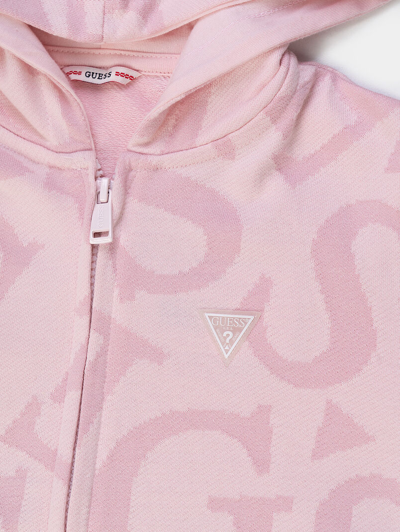 Black cotton sweatshirt with logo print - 3