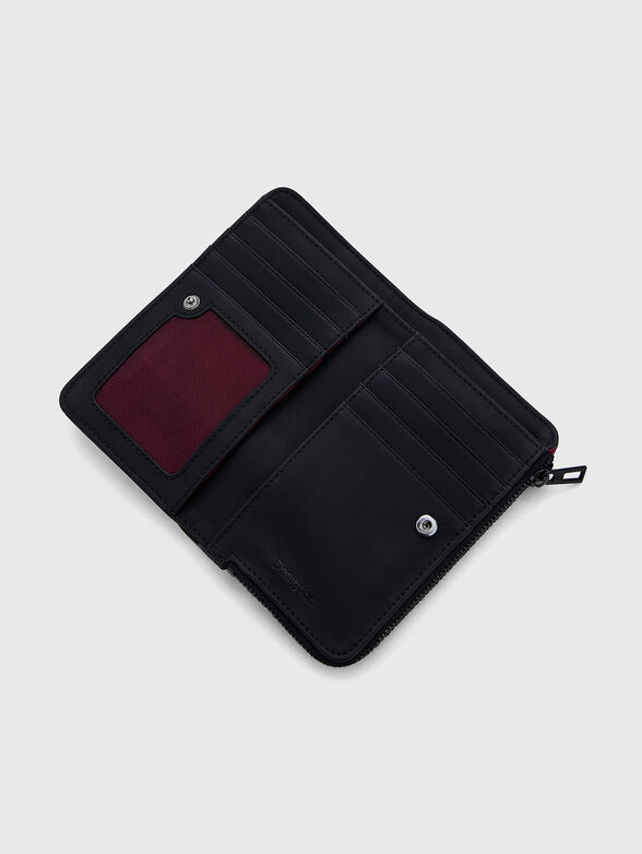 Black wallet with contrast stitching - 3
