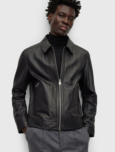 Black leather jacket - 4