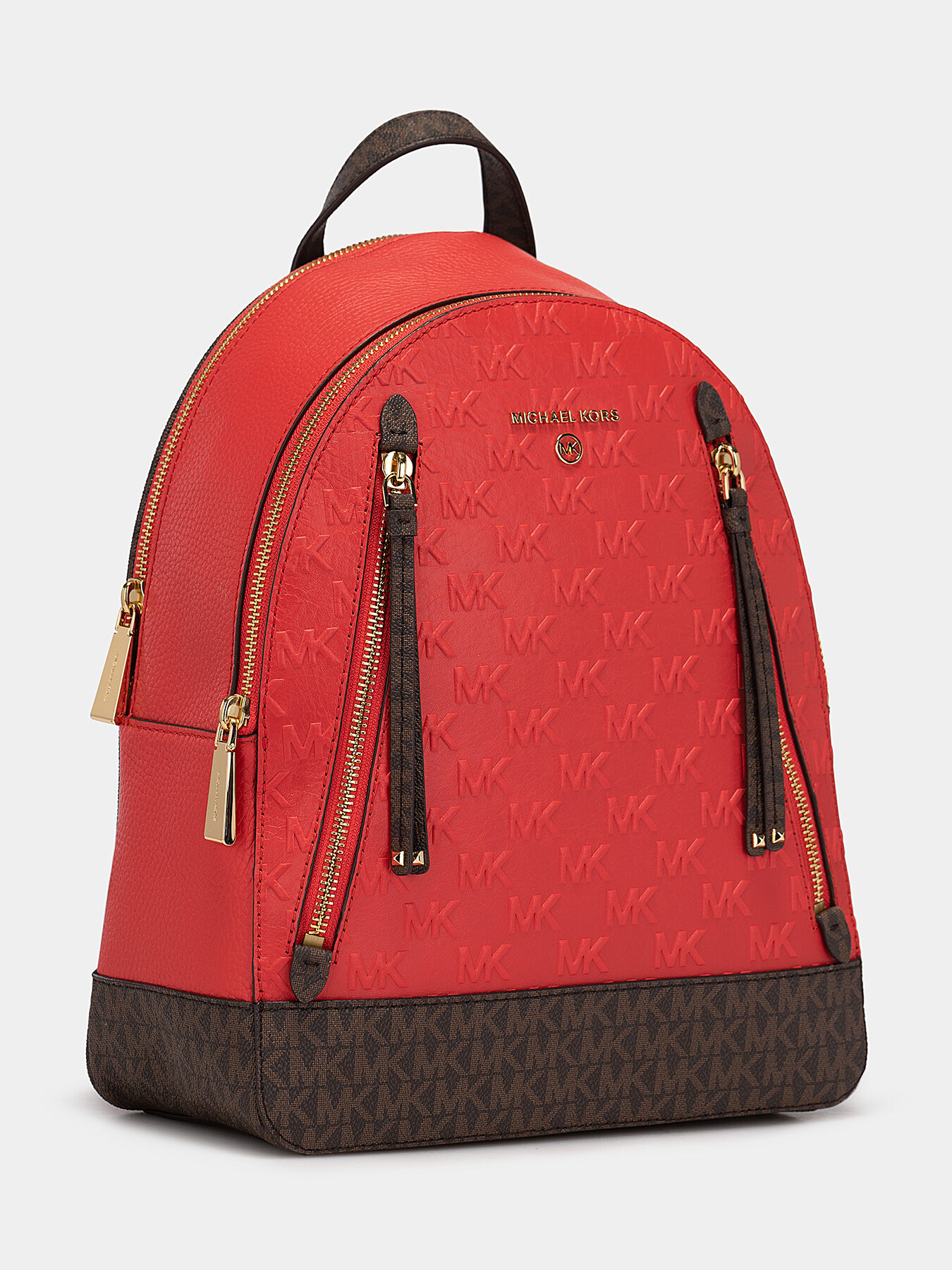 Red and black michael kors backpack deals