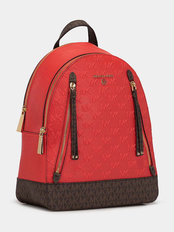 Leather backpack with embossed logo - 3