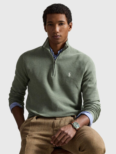 Logo-detail sweater with zip - 4