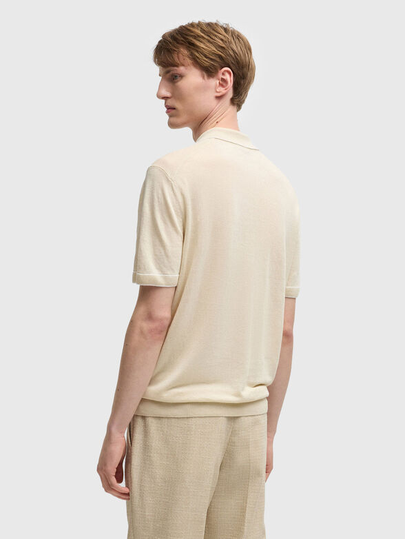 Linen logo polo shirt - 3