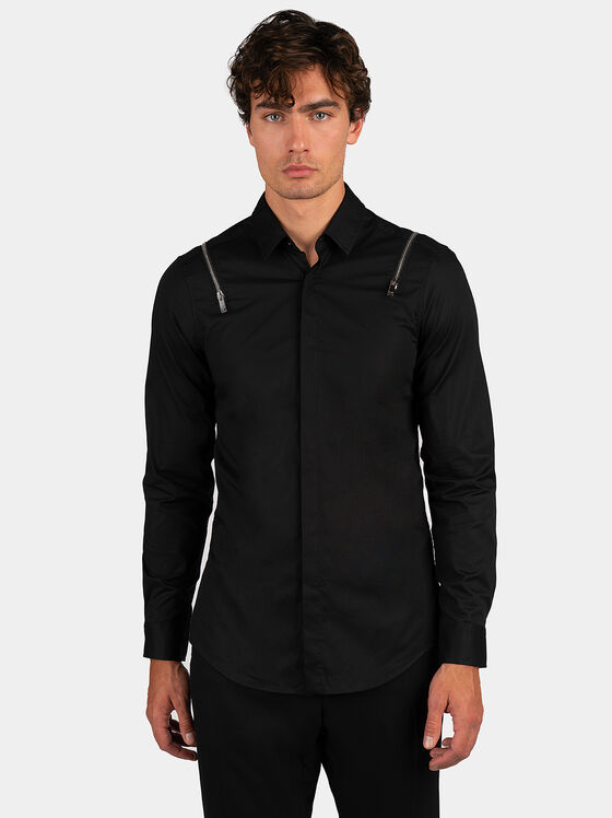Black shirt with art zips - 1