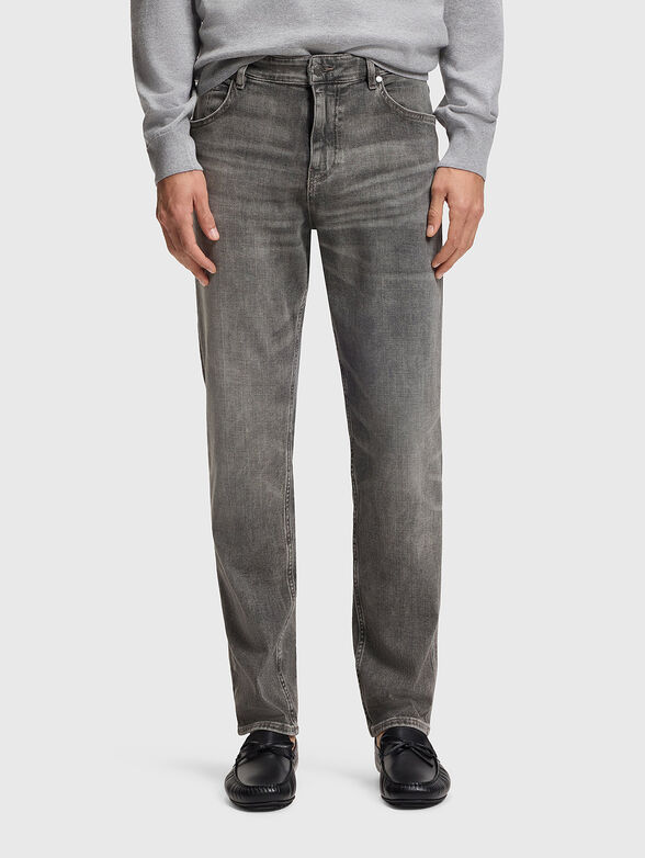 MAINE straight leg gray jeans - 1