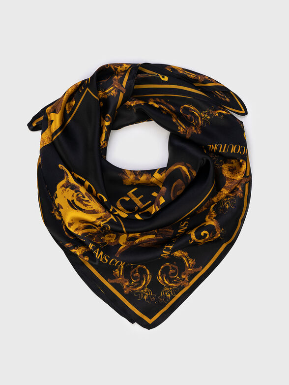 Satin scarf with baroque print - 1
