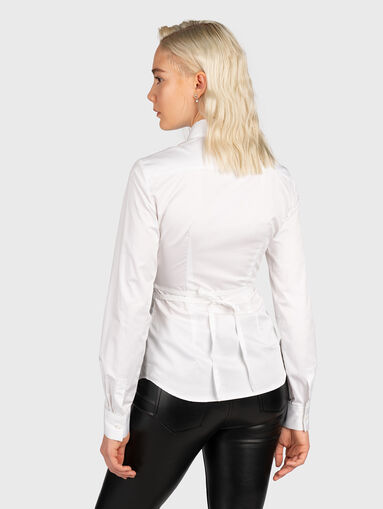 White cotton shirt with laces - 4