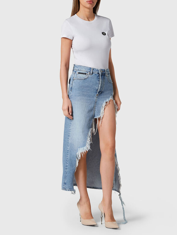 Denim skirt with rips - 3