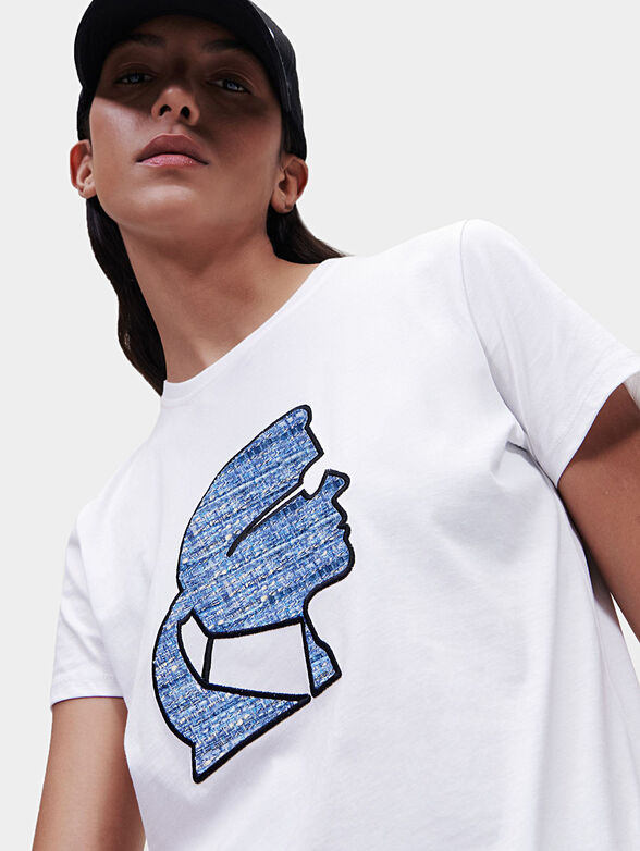 T-shirt with boucle logo detail - 1