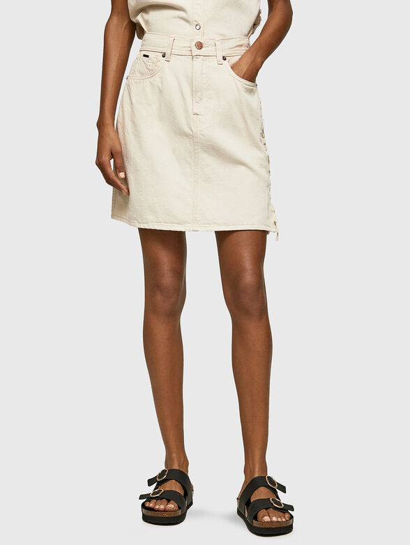 LILLY LACE denim skirt with accent ties - 1