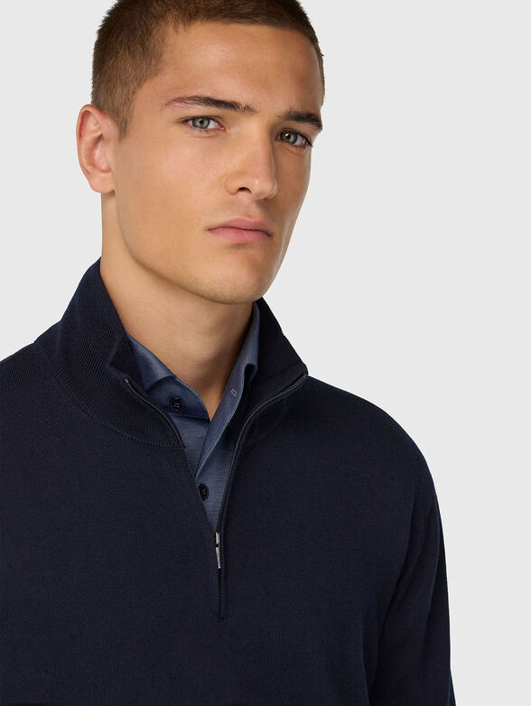 Pullover with polo collar and zip - 4