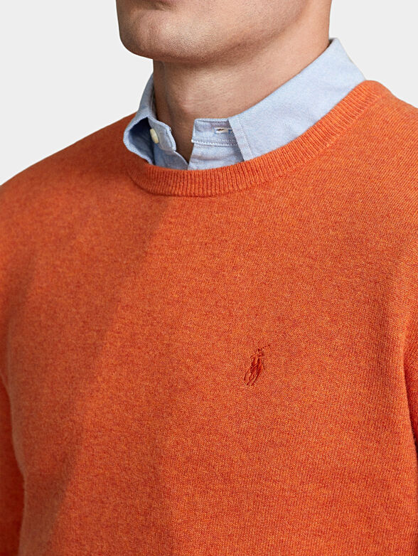 Merino wool sweater in orange color - 4