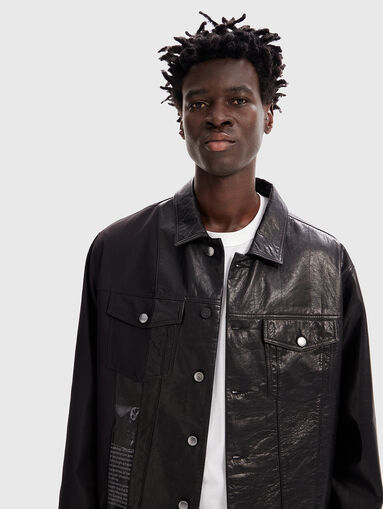 Black leather jacket - 4
