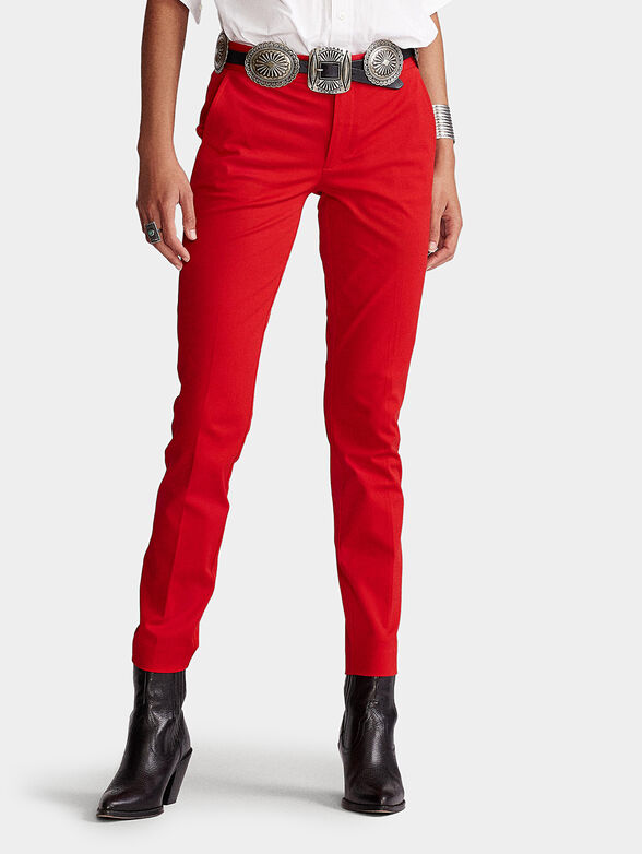 Red slim trousers - 1