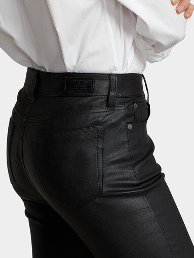 Black leather leggings - 4