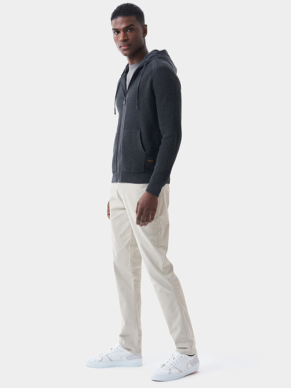 Grey hooded cardigan with zip - 2