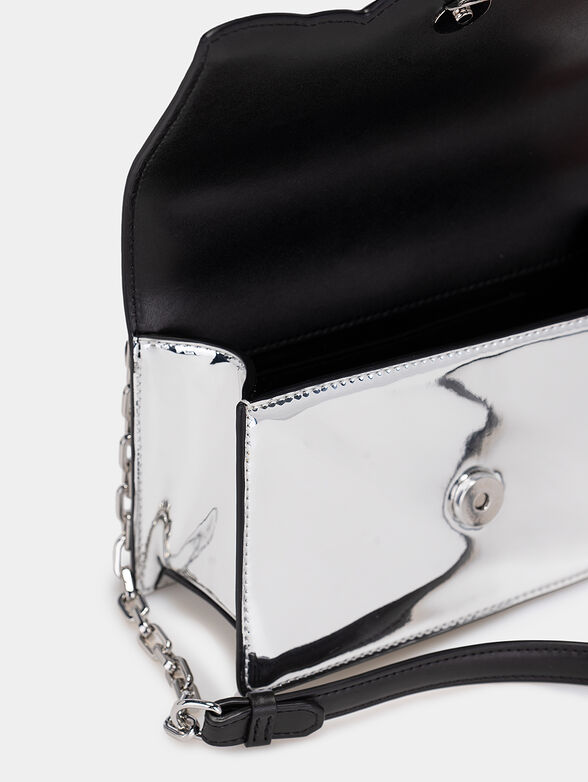 Crossbody bag with appliqued silver elements - 6