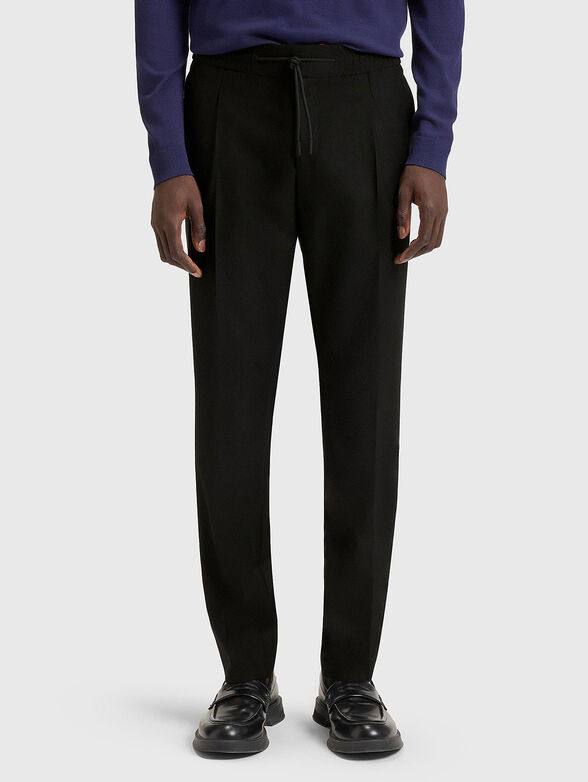 Slim fit wool blend trousers - 1