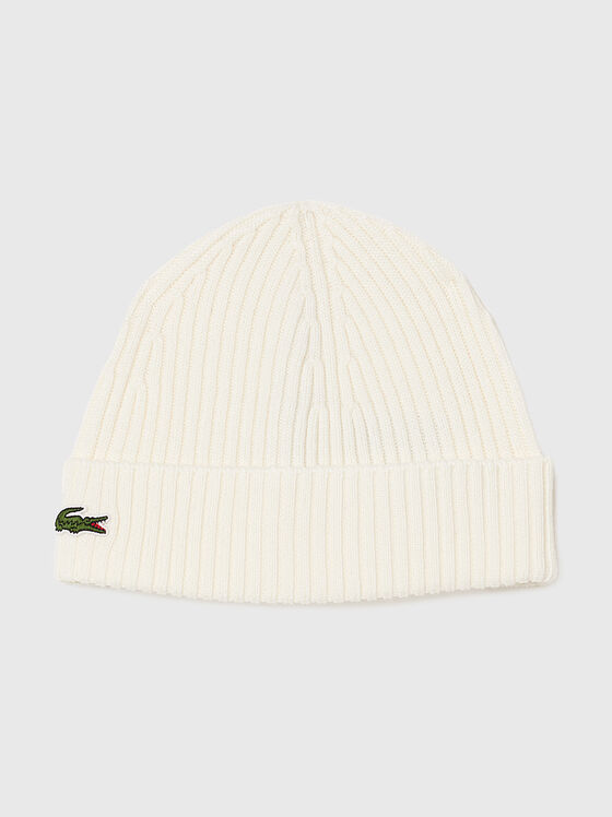 Унисекс вълнена шапка в екрю - 1