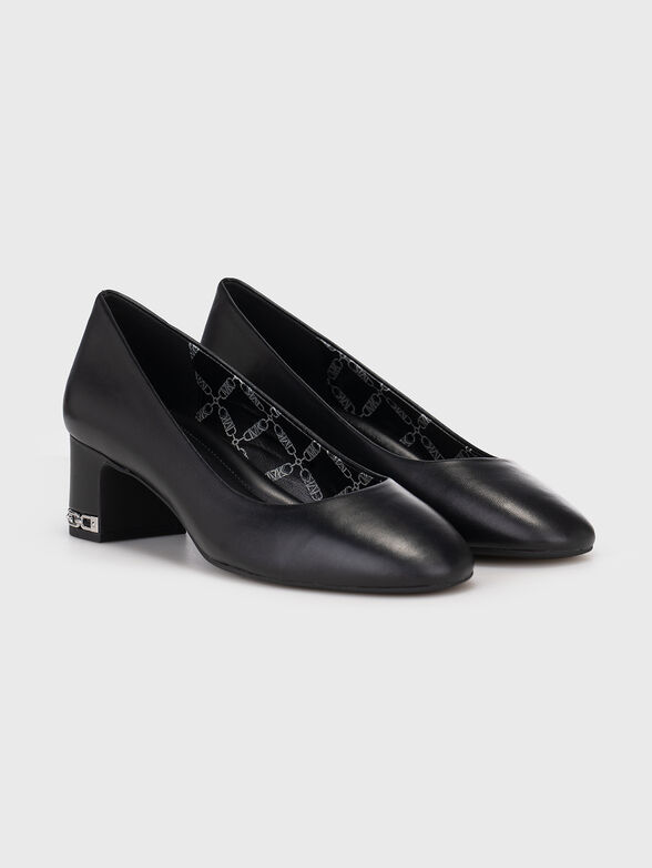 JUNE black leather heeled shoes - 2