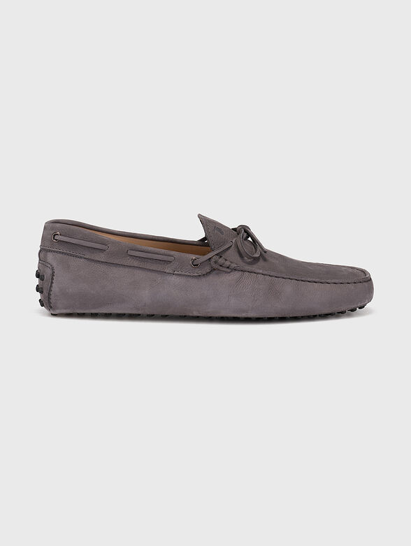 Suede loafers in grey colour - 0