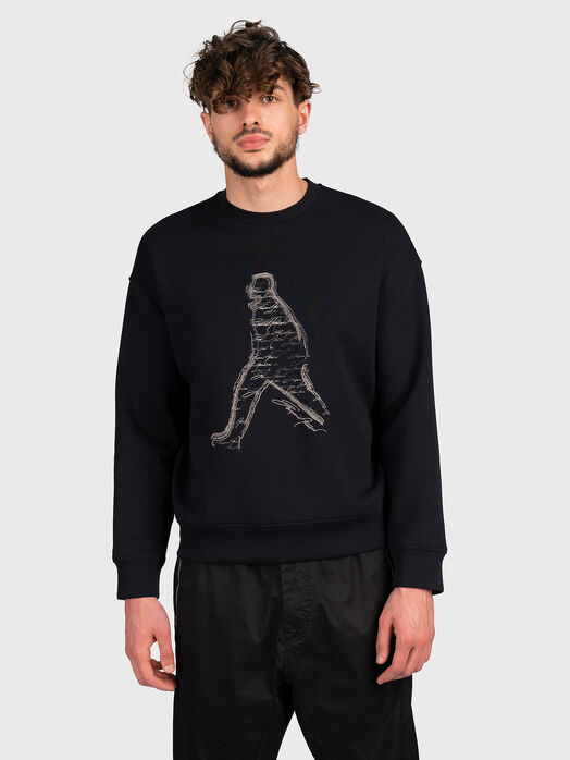 Dark blue sweatshirt with art detail
