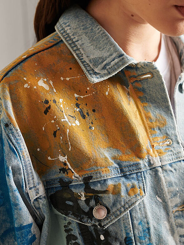 Denim jacket with colorful print  - 5