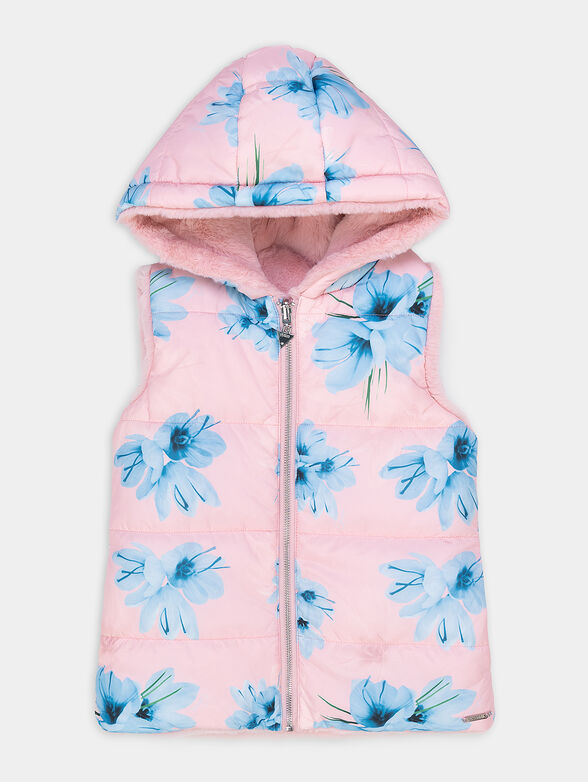 Reversible vest with hood and zipper - 1