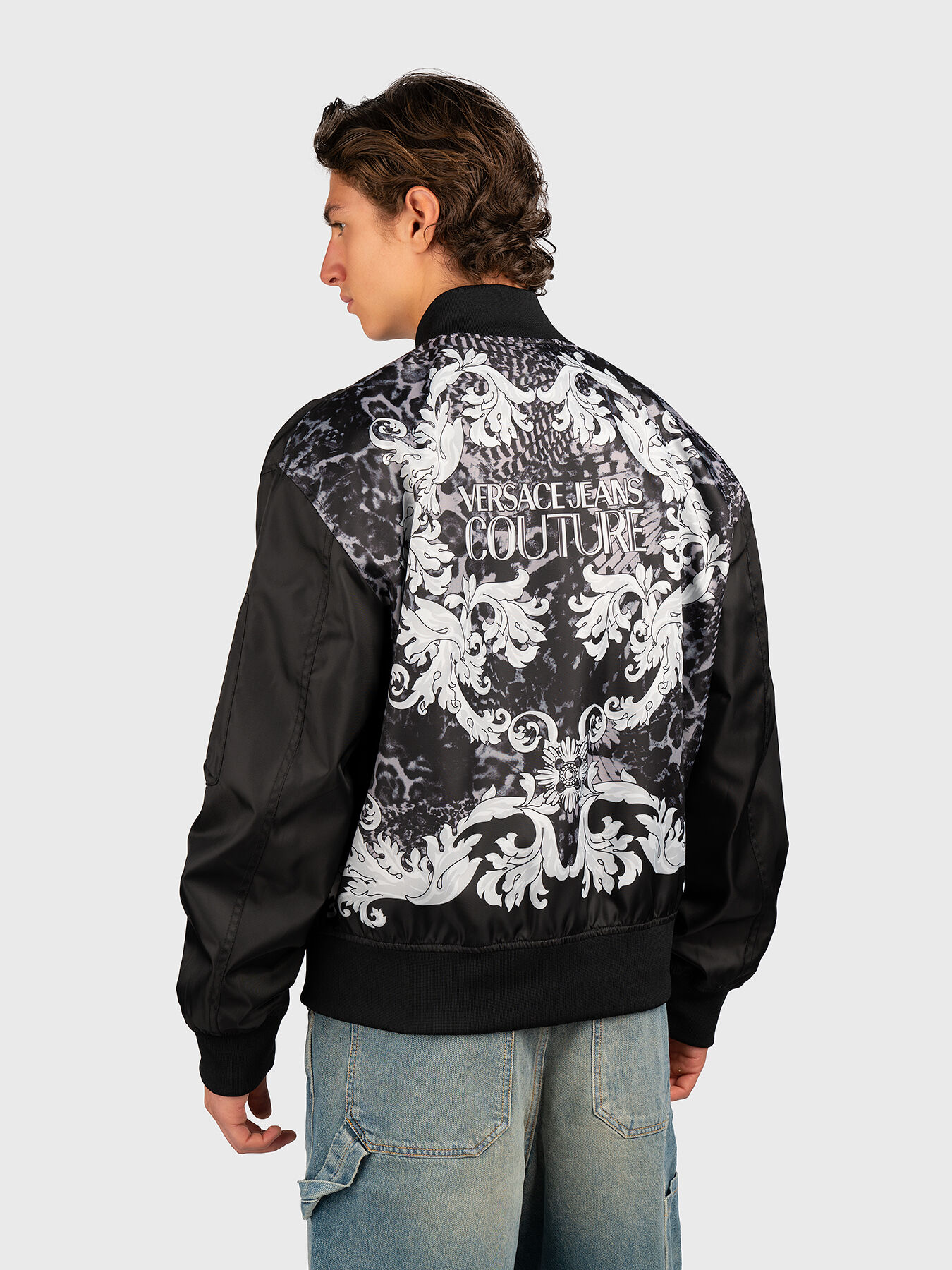 Bomber jacket with print on the back brand VERSACE JEANS