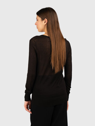Silk blend sweater with sheer effect - 3